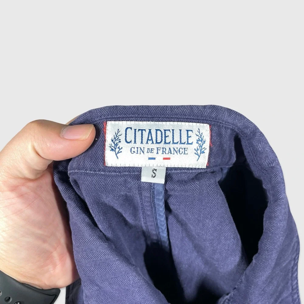 Citadelle Gin de France Chore Coat Mens Small Blue French Workwear Jacket